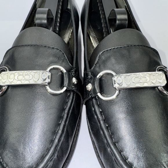 Coach Eileen BlackLeather Slip On Loafers Size 6B - Picture 5 of 15
